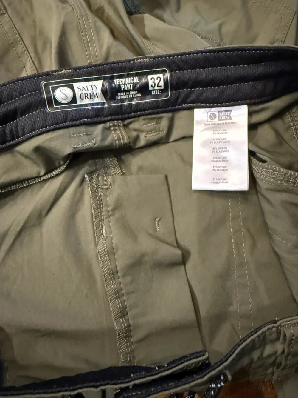 🍒 Sage Green Salty Crew Technical Pant men's sz 32. fishing gorpcore hiking